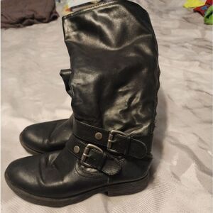 Black Riding Boots, Zip Back. Pink & Pepper Contra‎ Boots. 7M